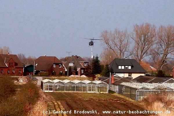 Hubschrauber im Einsatz bei einer Katastrophenschutzübung