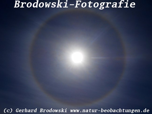 Sonne mit Kreis - Halo/Halos - Lichteffekt