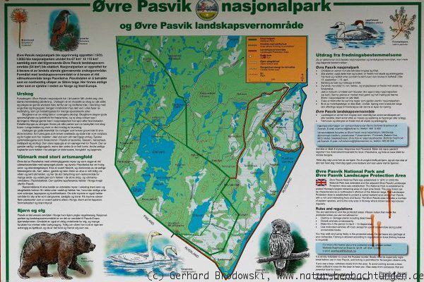 Karte vom Ovre Pasvik Nationalpark