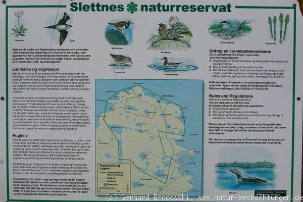 Karte vom Naturreservat Slettnes auf der Halbinsel Nordkinn
